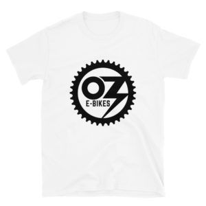 Short-Sleeve Unisex Oz E-Bikes T-Shirt – White