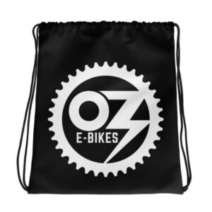 OZ E-Bikes – Black Drawstring bag