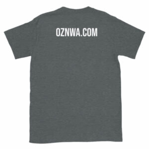 Short-Sleeve Unisex Oz E-Bikes T-Shirt – Black – Textured Logo